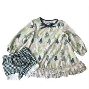 Love & Grow Christmas Trees Nightgown Set Size 3T